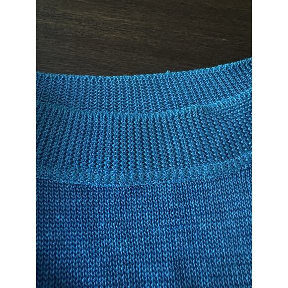 Alain Manoukian Italy Teal Viscose Sweater Womens Medium Blue Knit Elevated Chic - Picture 8 of 12